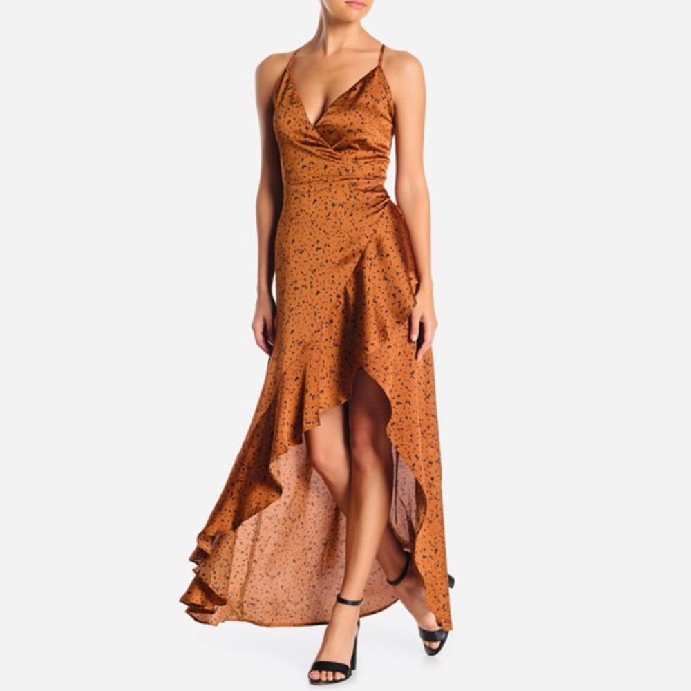 ONE ONE SIX high low abstract animal print dress